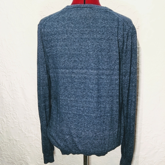 H&M Medium Blue Marled Button Up Cardigan Sweater - Picture 4 of 11